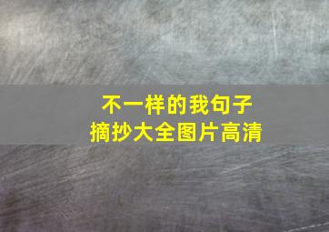 不一样的我句子摘抄大全图片高清