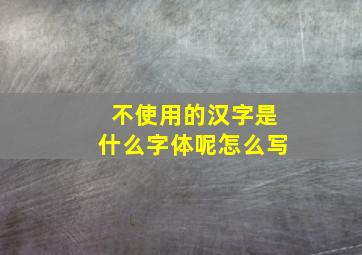 不使用的汉字是什么字体呢怎么写