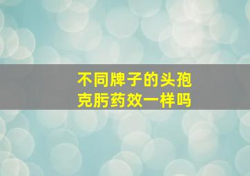 不同牌子的头孢克肟药效一样吗