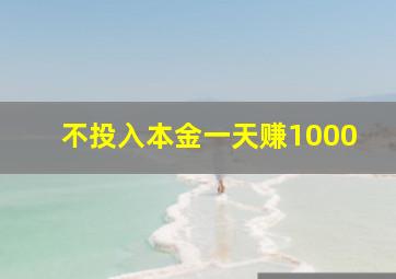 不投入本金一天赚1000