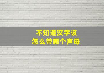 不知道汉字该怎么带哪个声母