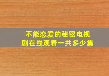 不能恋爱的秘密电视剧在线观看一共多少集