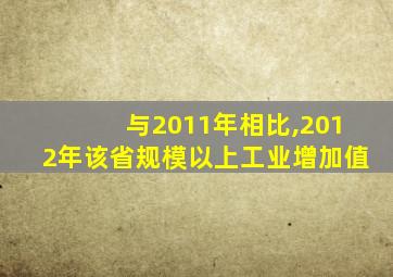 与2011年相比,2012年该省规模以上工业增加值