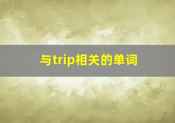 与trip相关的单词