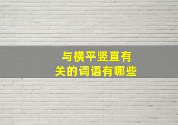 与横平竖直有关的词语有哪些