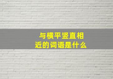 与横平竖直相近的词语是什么