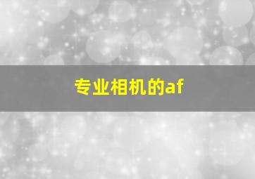 专业相机的af