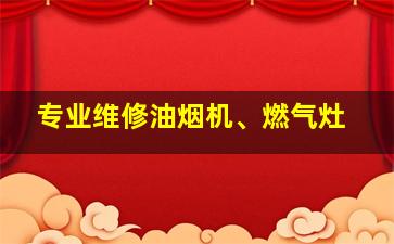 专业维修油烟机、燃气灶