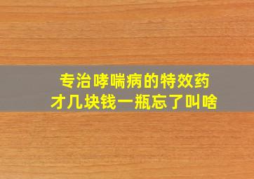 专治哮喘病的特效药才几块钱一瓶忘了叫啥