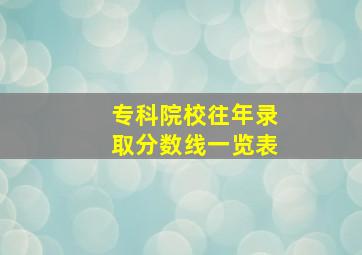 专科院校往年录取分数线一览表