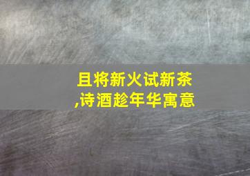 且将新火试新茶,诗酒趁年华寓意