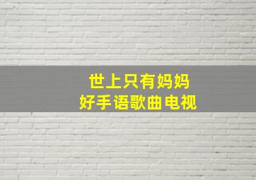 世上只有妈妈好手语歌曲电视