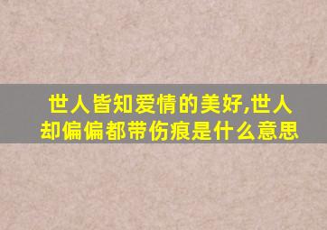 世人皆知爱情的美好,世人却偏偏都带伤痕是什么意思