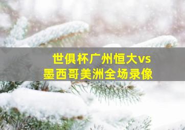 世俱杯广州恒大vs墨西哥美洲全场录像