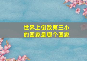 世界上倒数第三小的国家是哪个国家