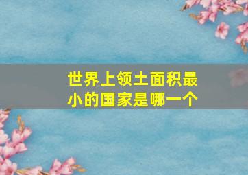 世界上领土面积最小的国家是哪一个