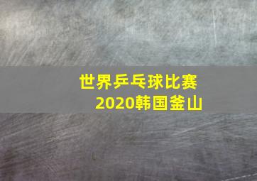 世界乒乓球比赛2020韩国釜山