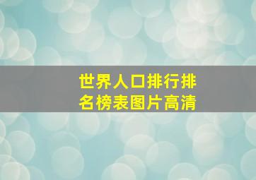 世界人口排行排名榜表图片高清