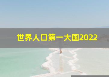 世界人口第一大国2022