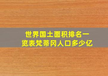 世界国土面积排名一览表梵蒂冈人口多少亿