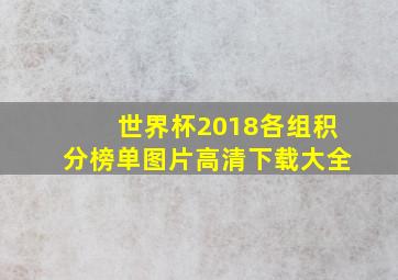 世界杯2018各组积分榜单图片高清下载大全