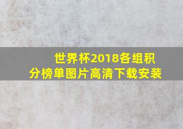 世界杯2018各组积分榜单图片高清下载安装