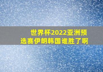 世界杯2022亚洲预选赛伊朗韩国谁胜了啊