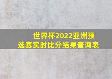 世界杯2022亚洲预选赛实时比分结果查询表