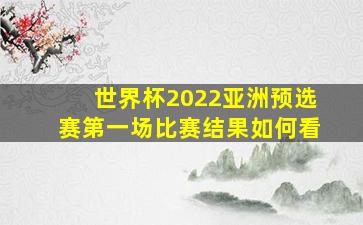 世界杯2022亚洲预选赛第一场比赛结果如何看