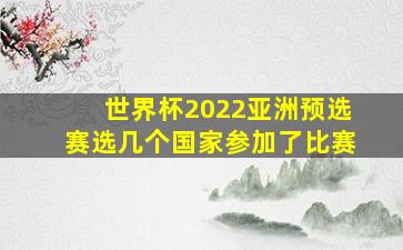 世界杯2022亚洲预选赛选几个国家参加了比赛