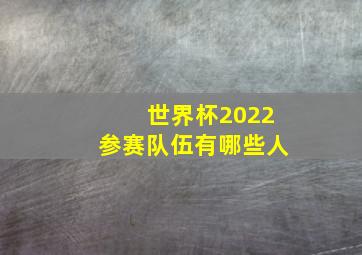 世界杯2022参赛队伍有哪些人