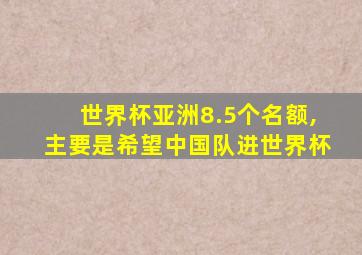 世界杯亚洲8.5个名额,主要是希望中国队进世界杯