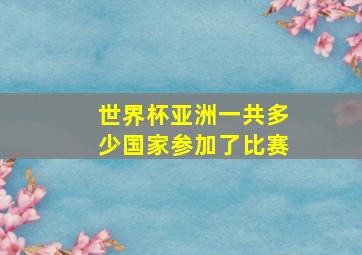 世界杯亚洲一共多少国家参加了比赛