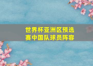 世界杯亚洲区预选赛中国队球员阵容