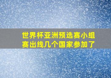 世界杯亚洲预选赛小组赛出线几个国家参加了