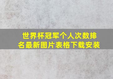 世界杯冠军个人次数排名最新图片表格下载安装