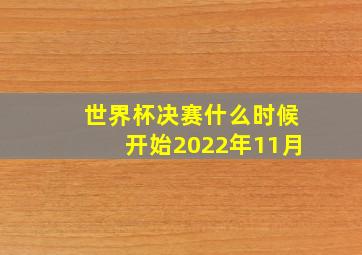 世界杯决赛什么时候开始2022年11月