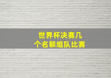 世界杯决赛几个名额组队比赛