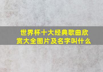 世界杯十大经典歌曲欣赏大全图片及名字叫什么