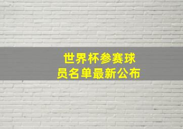 世界杯参赛球员名单最新公布