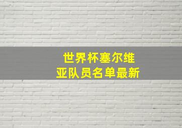 世界杯塞尔维亚队员名单最新