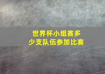 世界杯小组赛多少支队伍参加比赛