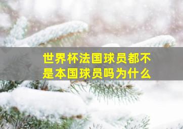 世界杯法国球员都不是本国球员吗为什么