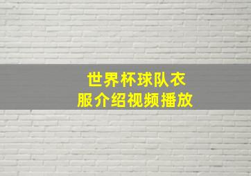 世界杯球队衣服介绍视频播放