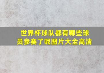 世界杯球队都有哪些球员参赛了呢图片大全高清