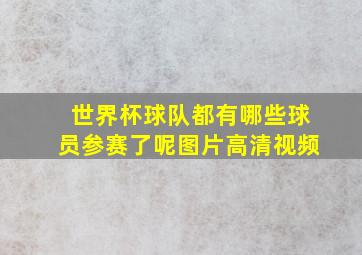 世界杯球队都有哪些球员参赛了呢图片高清视频