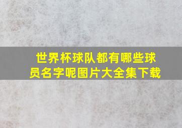 世界杯球队都有哪些球员名字呢图片大全集下载