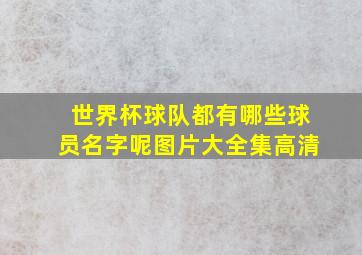 世界杯球队都有哪些球员名字呢图片大全集高清