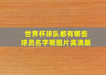 世界杯球队都有哪些球员名字呢图片高清版