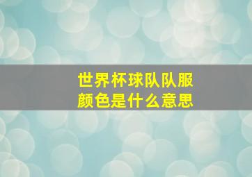 世界杯球队队服颜色是什么意思